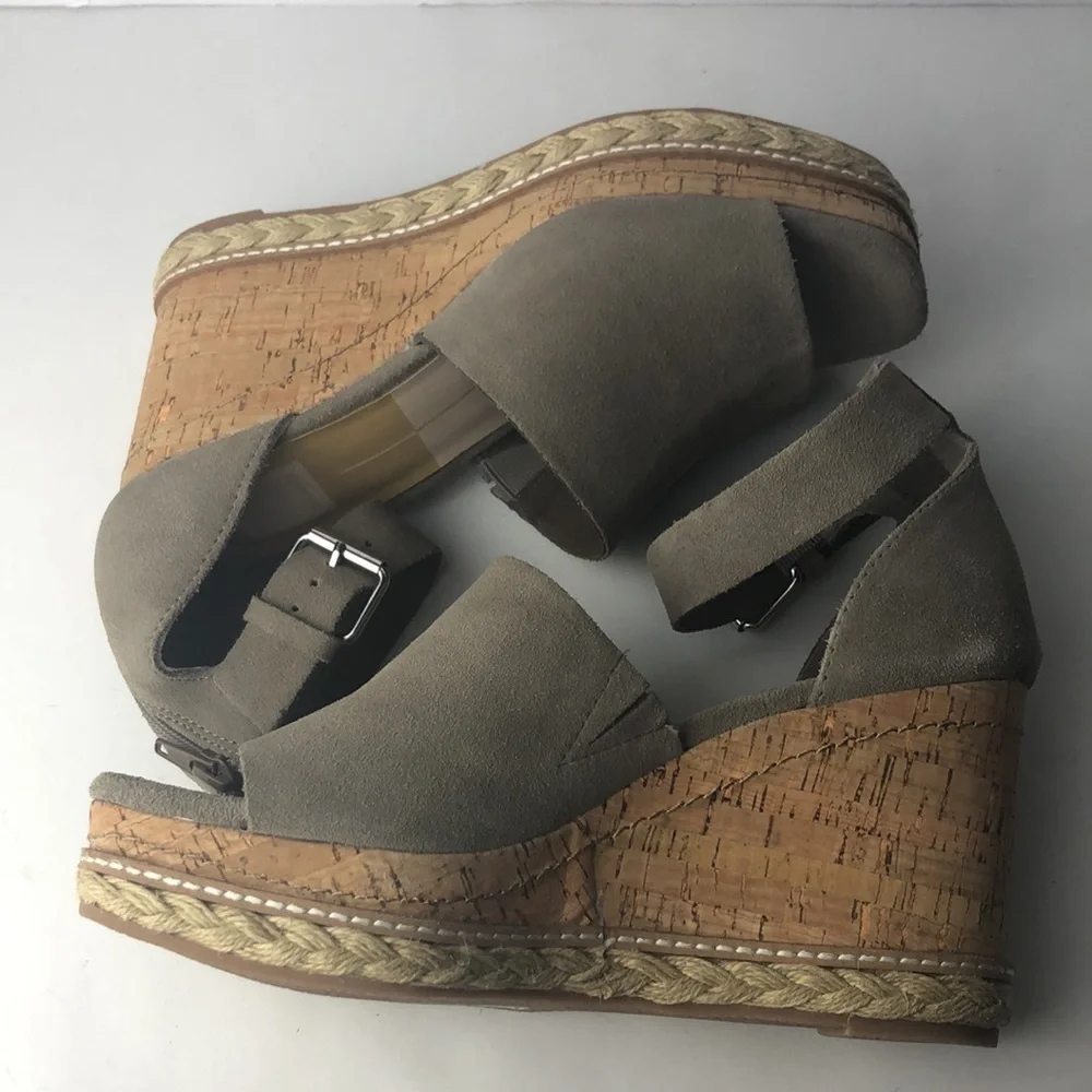 Dolce Vita Otto Espadrille Peep Toe Wedges Sandals 9.5
